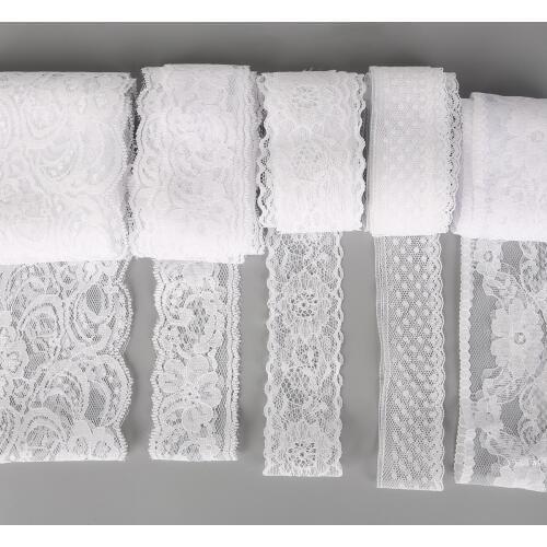 10yard/bag 16 sizes White Lace Ribbon Trim Fabric For Clothing Wedding Home Party Decoration DIY Craft Accessories