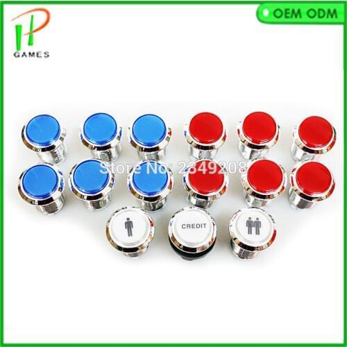 15pcs 12V LED Light Illuminated Full Colors Push Button With Micro Switch 8-Liner Cherry Master Arcade DIY kits Parts JAMMA MAME