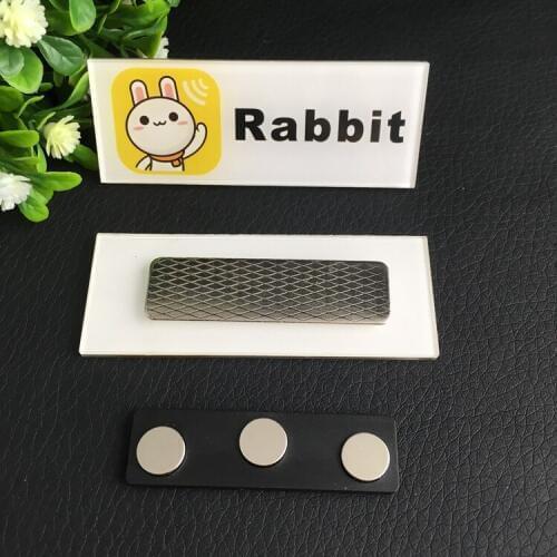 20pcs custom LOGO plastic name tag magnet staff personalized name tag and 20pcs star pins