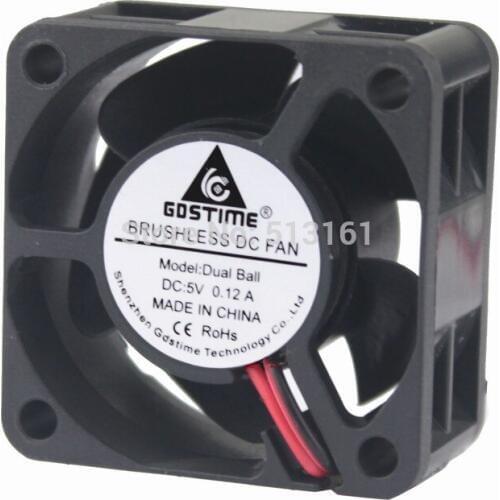 5 Pcs Gdstime 4020 DC Cooling Fan 5V 2Pin 4cm Double Ball Bearing Mini Cooler 40mm 40x40x20mm