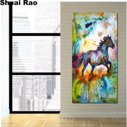 Large size colorful running horse 5d Diy diamond painting full square drill diamond embroidery rhinestone diamond mosaic animal