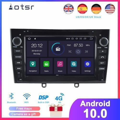 DSP Android 10.0 Car GPS Navigation DVD Player For Peugeot 408/308 2007+ Auto Stereo Radio Multimedia player Head Unit Recorder