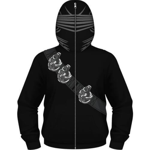 Children Hooded Long Sleeve 3D Digital Print Special Forces Snake Eye Cosplay Full Face Cover Zipper Hoodies 3D Casual Hoodies