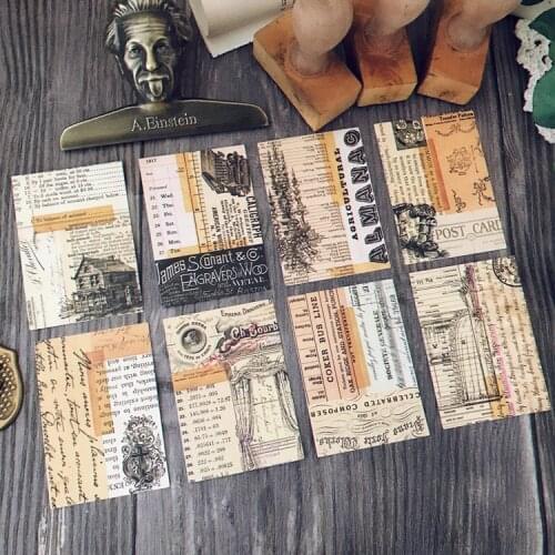 KLJUYP 8pcs Collage background Paper Stickers for Scrapbooking Happy Planner/Card Making/Journaling Project