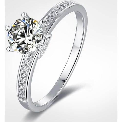 925 silver Moissanite Ring Gorgeous shape ring Gorgeous vintage 6 claws Round Brilliant Cut moissanite proposal ring