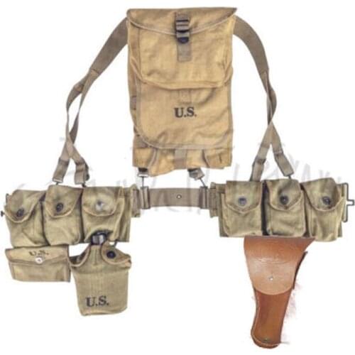 COMBINATION WWII WW2 US ARMY SOLDIER COMBAT EQUIPMENT HACKSACK BAR BELT AUTOMATIC RIFLE- World military Store