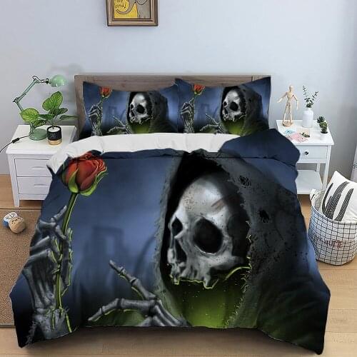 Terror Skull Duvet Cover Sugar Skull Bedding Set 3D Print Single Double Bed Quilt Cover For Bedroom Home Textile Bed Cover Set