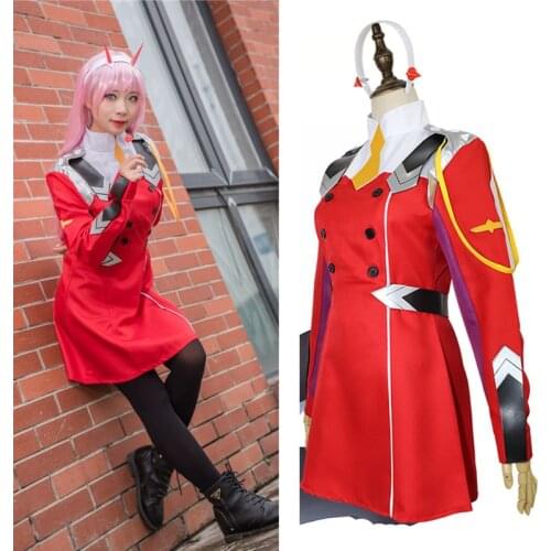 Anime Cartoon DARLING In The FRANXX Set Wig Cosplay Kawaii Women Uniform Soft Sister Style Pink Wig Cosplay Clothes Cosplay Suit