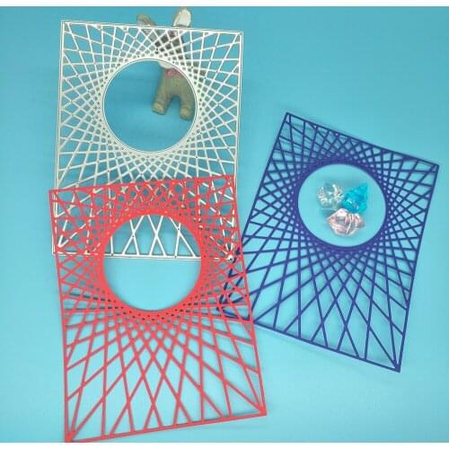 The circled rectangular cutting template is used for metal cutting of DIY scrapbooks, used for card making, embossing crafts