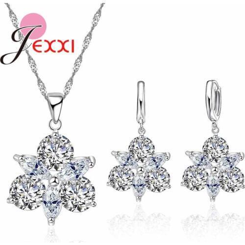 Best Wedding Jewelry Sets for Women Gift Set Necklace Pendant Earring Jewellery Cubic Zirconia CZ Bijoux