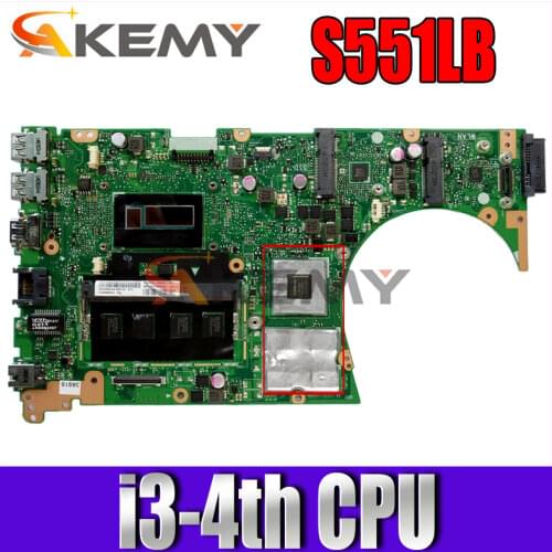 Akemy S551LN Laptop motherboard for ASUS S551LN S551LB S551L original mainboard 4GB-RAM I3-4010U GT840M