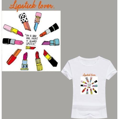 Fashion Lipstick Lip Iron On Patches Stickers Washable Appliques A-level Heat Transfer For DIY Accessory Clothing Sticker