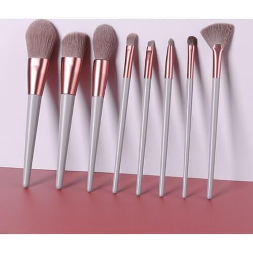 ZOREYA Makeup Brushes Set Grey 8pcs Professional Eyeshadow Blending Powder Foundation Eyebrow Brushes Face Eye cosmetic Tools