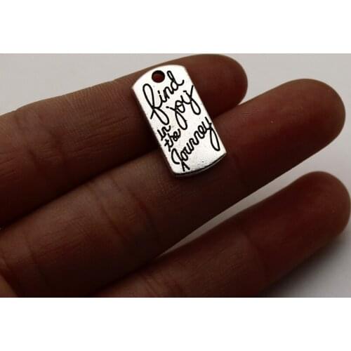 20pcs Wholesale Price Find Joy In The Journey Charms 10*20mm Antique Silver Pendant For Handmade Jewelry Accessories