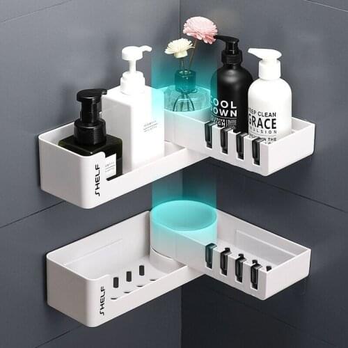 Bathroom Shelf Holder Corner Shelves Shampoo Holder Kitchen Storage Rack Mess Shower Organizer Wall Space Saver Household Items