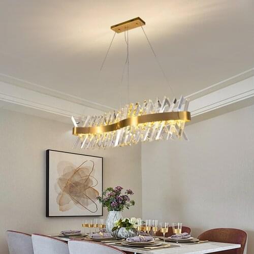 Post Modern Luxury Lustre Led Dimmable Pendant Lamp Gold Metal S Shape Luminaria Hang Lamp Dining Room Drop Light Suspend Lamp