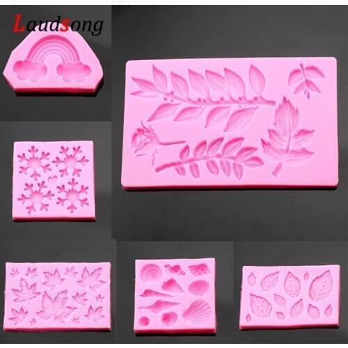 Pink Snowflake Rainbow Leaves Epoxy Resin Mold For Hand Craft Ornament Epoxy Resin Mold DIY Jewelry Making Findings Accessories