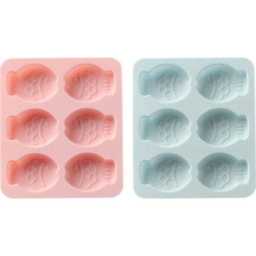 6 grid DIY Cake Baking Silicone Mold Cartoon Cute Fish Shaped Chocolate Mould High Resistant Non-toxic Pastry Bread Baking Mold