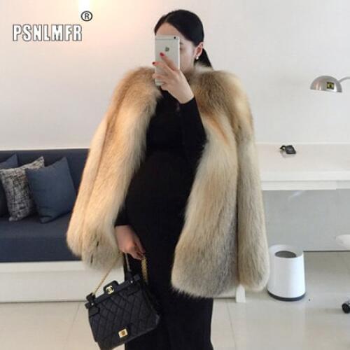 Warm Graceful Ladies Streetwear Casual Natural Fur Coat Thicken Slime Stylish Winter Coat Women Luxury Customize Genuine Coat