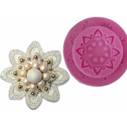 Jewelry Brooch Flower Silicone MOULD Fondant Cake Decorating Mold Suit