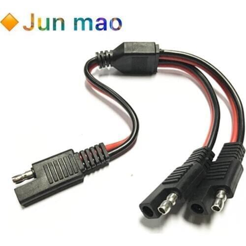 1PCS 30cm 18AWG 1 to 2 SAE Power Extension Cable Adapter Connector 2 Pin Quick Connect Disconnect Plug SAE Power Extension Cable