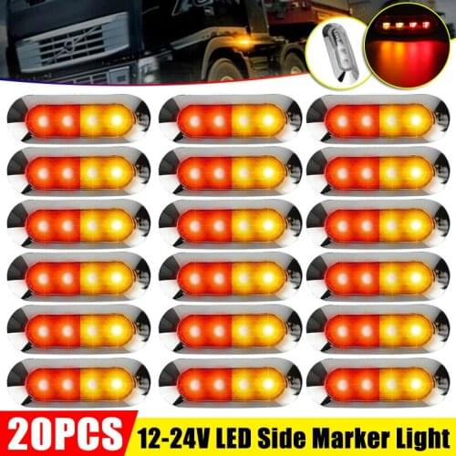 12-24V LED Side Marker Light Clearence Lamp Front Rear Side Indicators for Truck Car Bus Trailer Van Caravan Boat 2/4/8/10/20Pcs