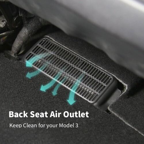 2pcs Car Air Outlet Cover For Tesla Model 3 2017-2021 Under Seat Air Vent Anti-blocking Dust Cover Accessories