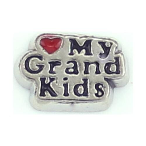 20PCS/lot Love My Grand Kids DIY Alloy Floating Locket Charms Fit For Magnetic Memory Locket Fashion Jewelrys