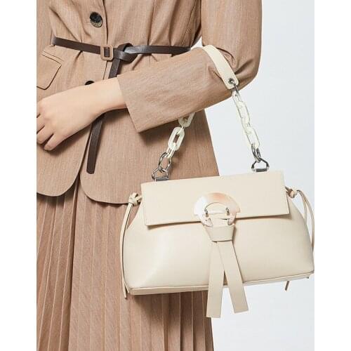 OUSSON 2021 Soft Leather Street Underarm Bag Fashion Large Capacity One-Shoulder Bag Work Ladies Crossbody Bag