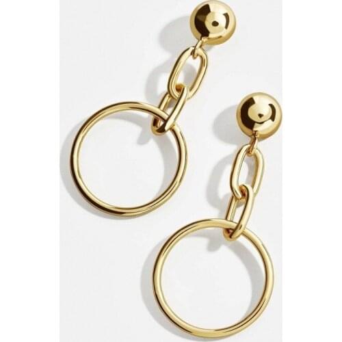 2020 INS Hot Sale Earrings Simple Temperament Metal Circle Earrings Factory Direct Cross-border One Drop Shipping