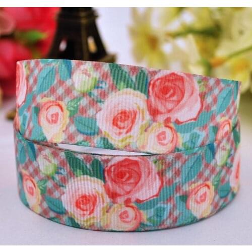 22mm 25mm 38mm 75mm Flowers Cartoon Printed grosgrain ribbon party decoration sewing supplies 10 Yards X-00285
