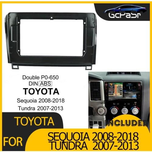 2Din Car Radio Player DVD Frame Audio Fitting Adaptor Dash Trim Kits Facia Panel 10.1inch For Toyota Sequoia Tundra Double Din
