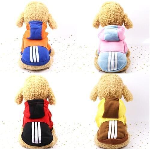 4 Colors Fashion Contrast Color Pet Clothes for Dog Cat Puppy Hoodies Coat Winter Sweatershirt Warm Fleece Sweater Pet Outfit