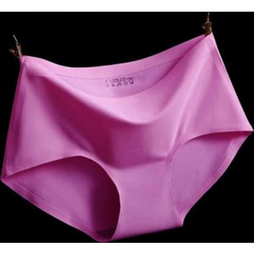 5 Pieces Ice Silk Underwear Women Seamless Breathable Panties Briefs Ladies Cotton Crotch Solid Mid Waist Lingerie Bragas Mujer