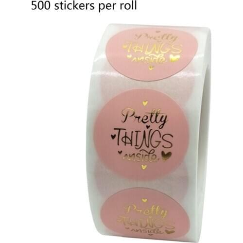 500pcs Pretty Things Inside Sticker Gold Foil Seal Label Scrapbooking Decoration
