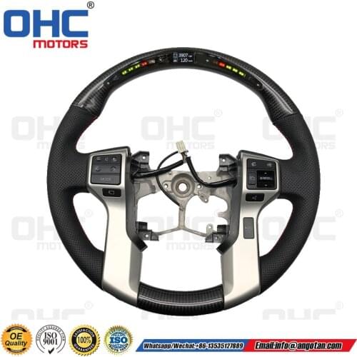OHC Racing Car Steering Wheel For Toyota Prado 4 Runner LED Carbon Fiber Steering Wheel Display