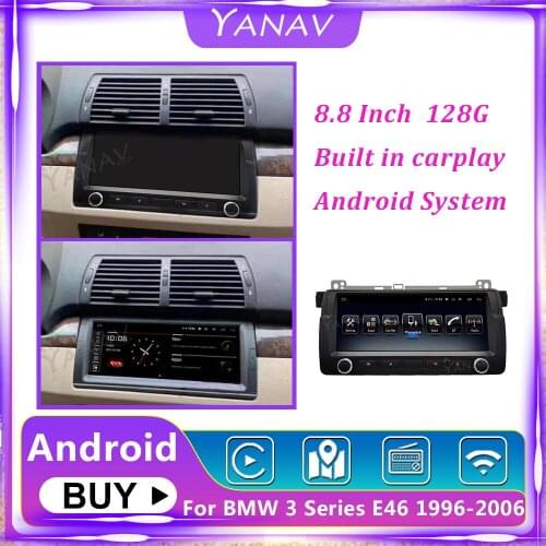 Car Radio Android 10 Touch Screen For BMW 3 Series E46 1996-2006 GPS Navigation Multimedia MP3 Player Built-in Carplay 8.8 Inch