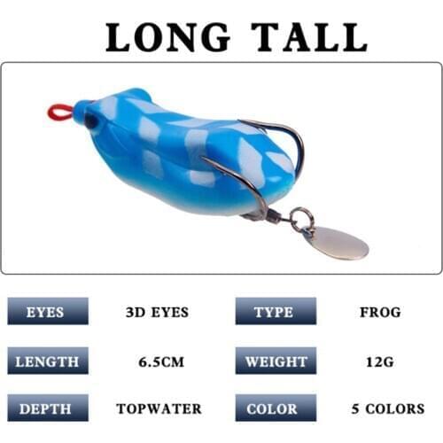 Sequined Frog Soft Bait Wobblers Topwater Anti-corrosion Swimbait Fishing 5Colors 6.5cm/12g Modified Soft Frog Skin Double Hook