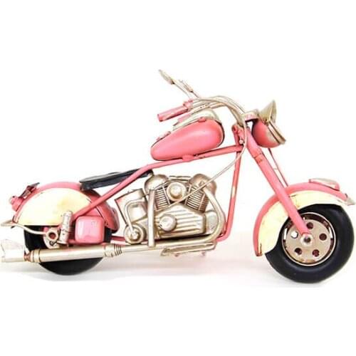 Decorative Nostalgic Metal Motorcycle Pink- Trinket, Miniature, Gift, Nostalgic,Vintage,Handmade, hand Painted, Quality Durable
