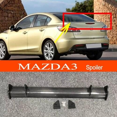 For Mazda 3 2010-2013 Real Carbon Fiber GT-style Car-styling Sporty Rear Trunk Wing Spoiler