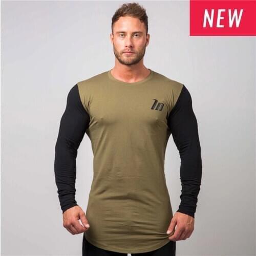 Men Long sleeve T-shirts Gyms Fitness Workout Quick dry t shirt Muscle Male Tight Elasticity Tees Tops Sports Brand Clothing