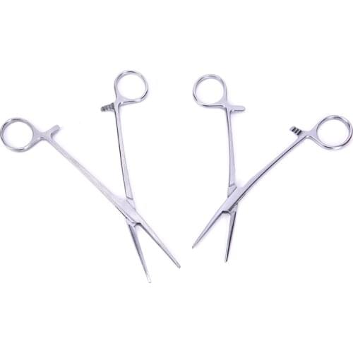 1PCS Hemostatic Forceps Pet Hair Clamp Fishing Locking Pliers Epilation Tools Curved/Straight Hand Tool