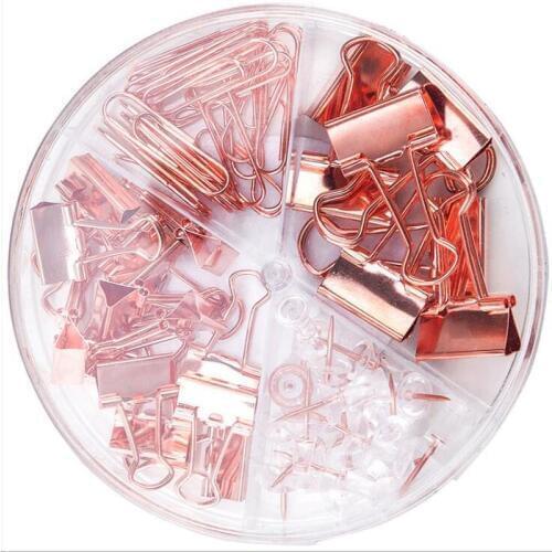 1 Box Binder Clips Push Pins Stationery Combination Set Push Pin Clip Desk Organizer Paper Clip Office Supplies paper clip lot