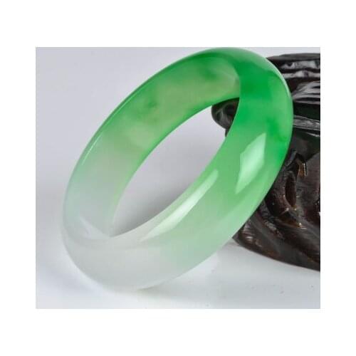 Natural 54-64mm Burmese jade two-tone bracelet, elegant princess jewelry, best gift for girlfriend and mother