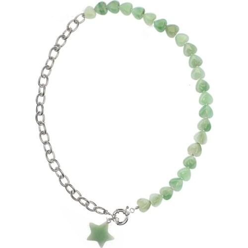 Natural stone star heart Fashion Boho Jewelry Natural Stones With Semi Precious Pendant Necklaces Women Bohemia Necklace Gift