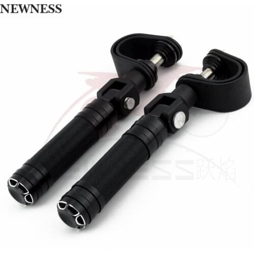 Newness 1-1.25" Motorcycle Highway Footrest Mount Foot Pegs Clamp Engine Crash Bar Engine Guard For Harley Chopper Bobber Custom