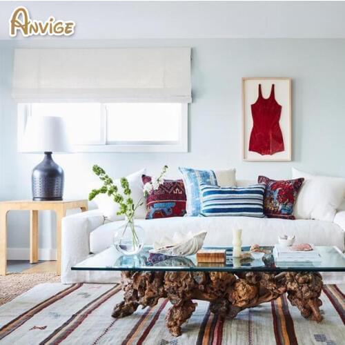 Anvige White Color Window Curtains Customized Blackout/Light Filtering Curtain Roman Blinds Roman Shades