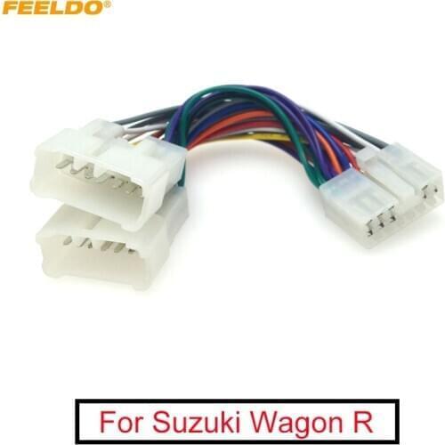 FEELDO Car Audio Radio 12pin Male To Female Plug Wire Harness Adapter For Suzuki Wagon R Audio CD Wiring Connector