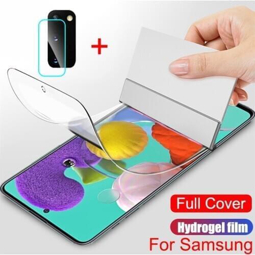 2 in 1 Camera Len Film For Samsung Galaxy A51 A11 A21 Hydrogel Film For Samsung Galaxy A31 A41 A71 Front Screen Protector Film