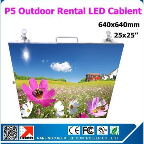 TEEHO Outdoor p5 led display panel hight brightness 25 by 25 inches full color rental led display cabinet 640x640mm panel screen